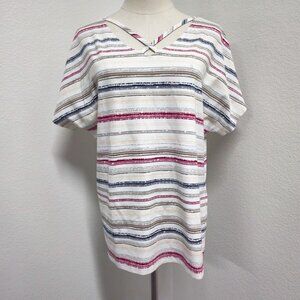Chico's Striped Top Size 1 (NEW)